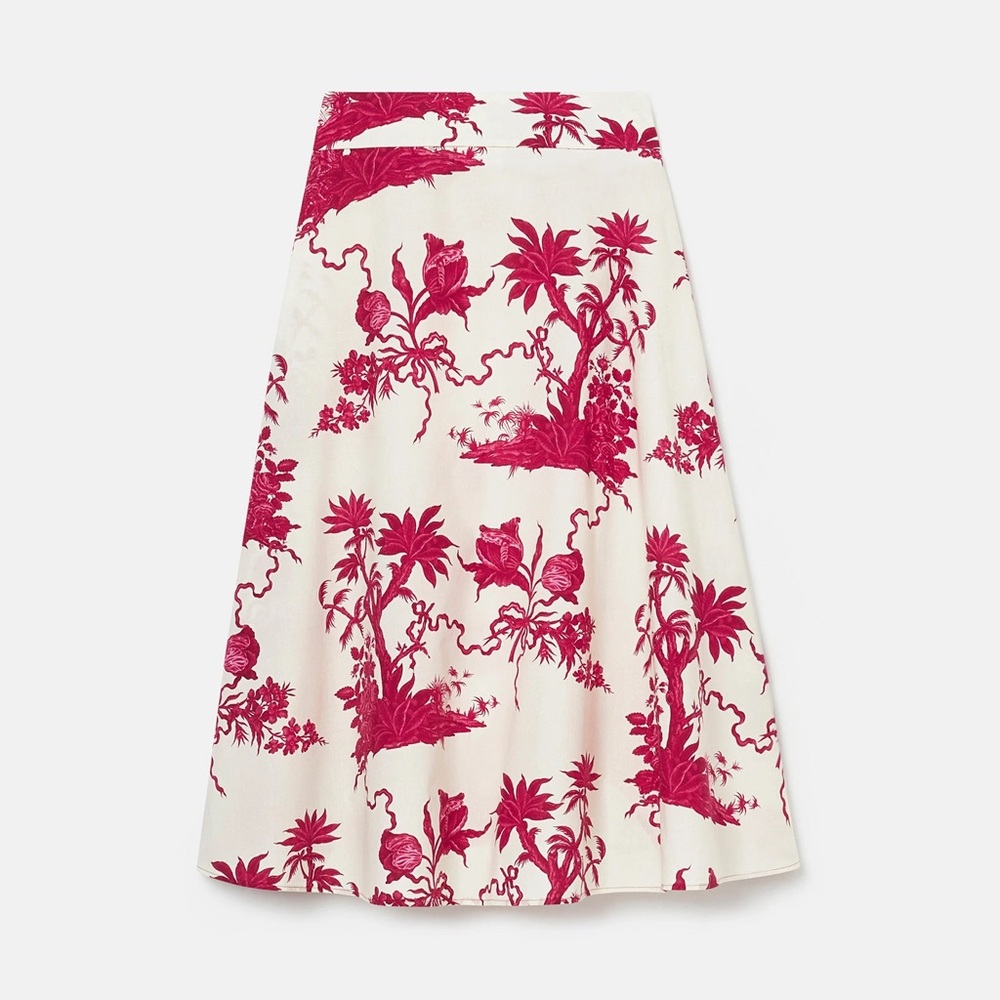 Tara Jarmon Jeannette ecru floral printed skirt